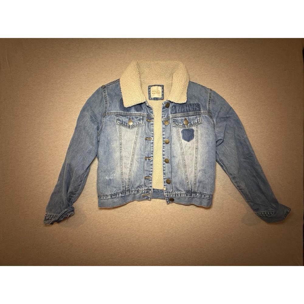 Billabong Kids Jean Jacket With Fluffy Collar Kid Size 10
